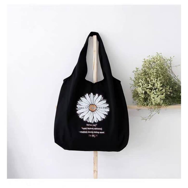 Túi tote vải bố đựng đồ canvas đeo chéo Hàn Quốc siêu dễ thương TX36