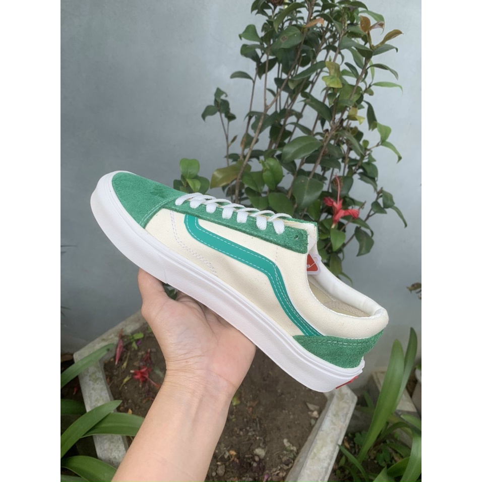 Giày V Style phối màu trắng xanh lá full box