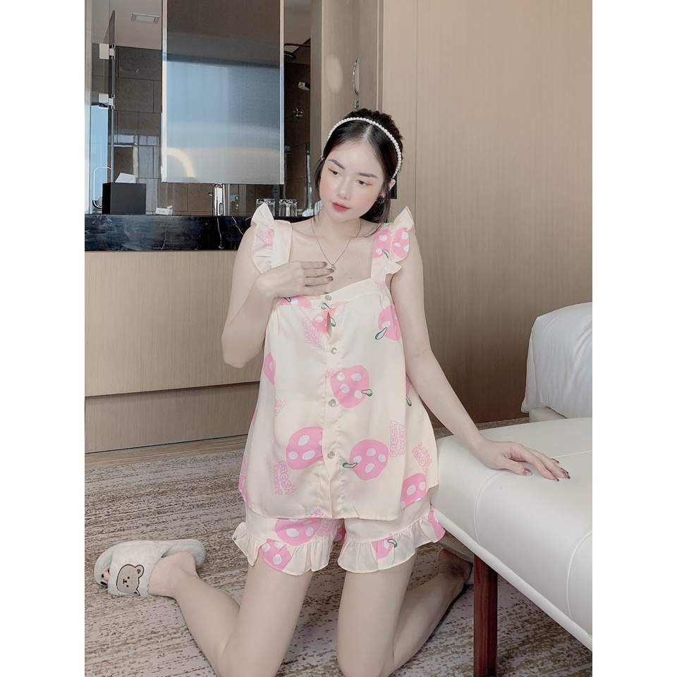 Đồ Bộ Ngủ Đùi Nữ Dây Tiểu Thư Sexy Chất Vải Mango Mềm Mịn Min Underwear 167850
