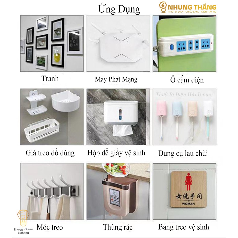 Combo Miếng Dán Tường - Treo Ổ Cắm Điện -  Modem Wifi - Giá Đỡ Treo Tường Cố Định Ổ Cắm Điện