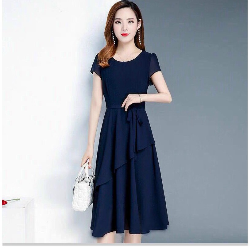 ĐẦM VOAN CHIFFON CÓ LỚP LÓT,THIẾT KẾ HỌA TIẾT TRƠN NHƯNG KHÔNG KÉM PHẦN SANG TRỌNG  THỜI TRANG KME.STORE