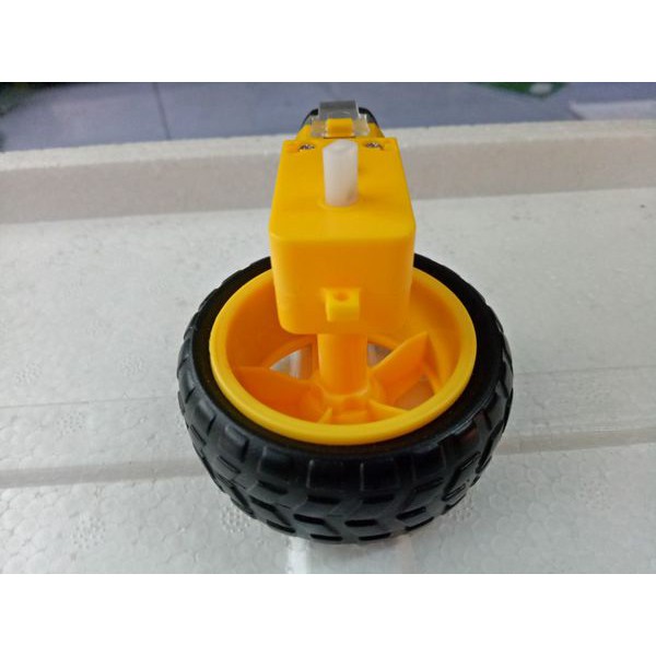 COMBO Motor giảm tốc V1, động cơ giảm tốc vàng( 1:48) và Bánh xe robot V1, bánh xe vàng 66mm