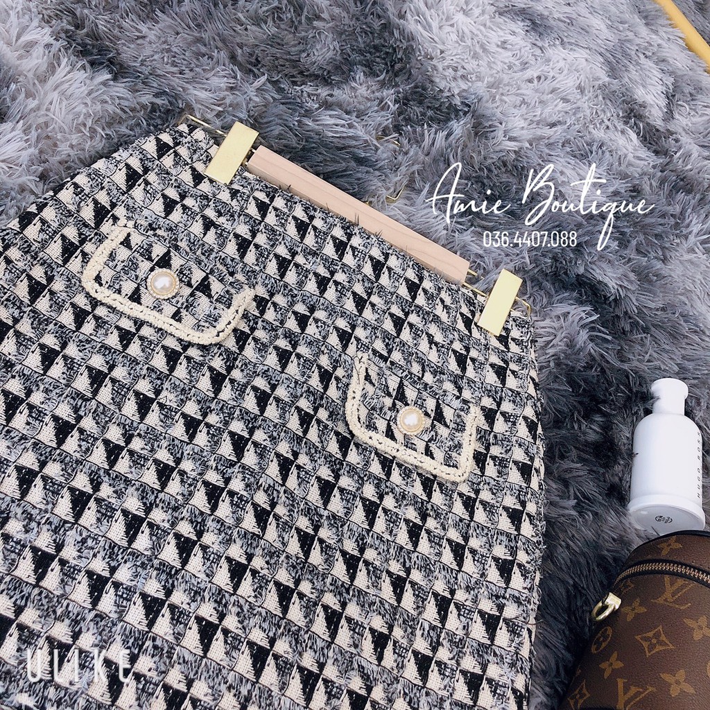 Chân váy dạ kẻ ô cao cấp.Chân váy túi nắp viền ren khuy ngọc cực sang chảnh. | BigBuy360 - bigbuy360.vn