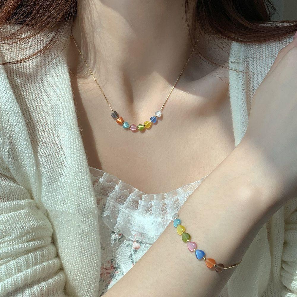 MXGOODS Vòng cổ Mặt Trái Tim May Mắn Thời Trang Cho Nữ