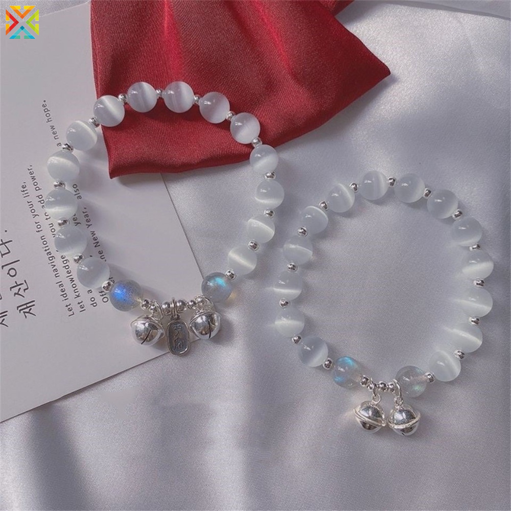 Vòng Tay Xâu Hạt Đá Mặt Trăng Tự Nhiên Dễ Thương Dành Cho Bạn Nữ