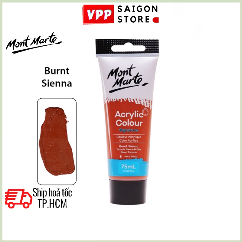 Màu Acrylic Mont Marte 75ml - Burnt Sienna - Acrylic Colour Paint Signature 75ml (2.54oz) - MSCH7514