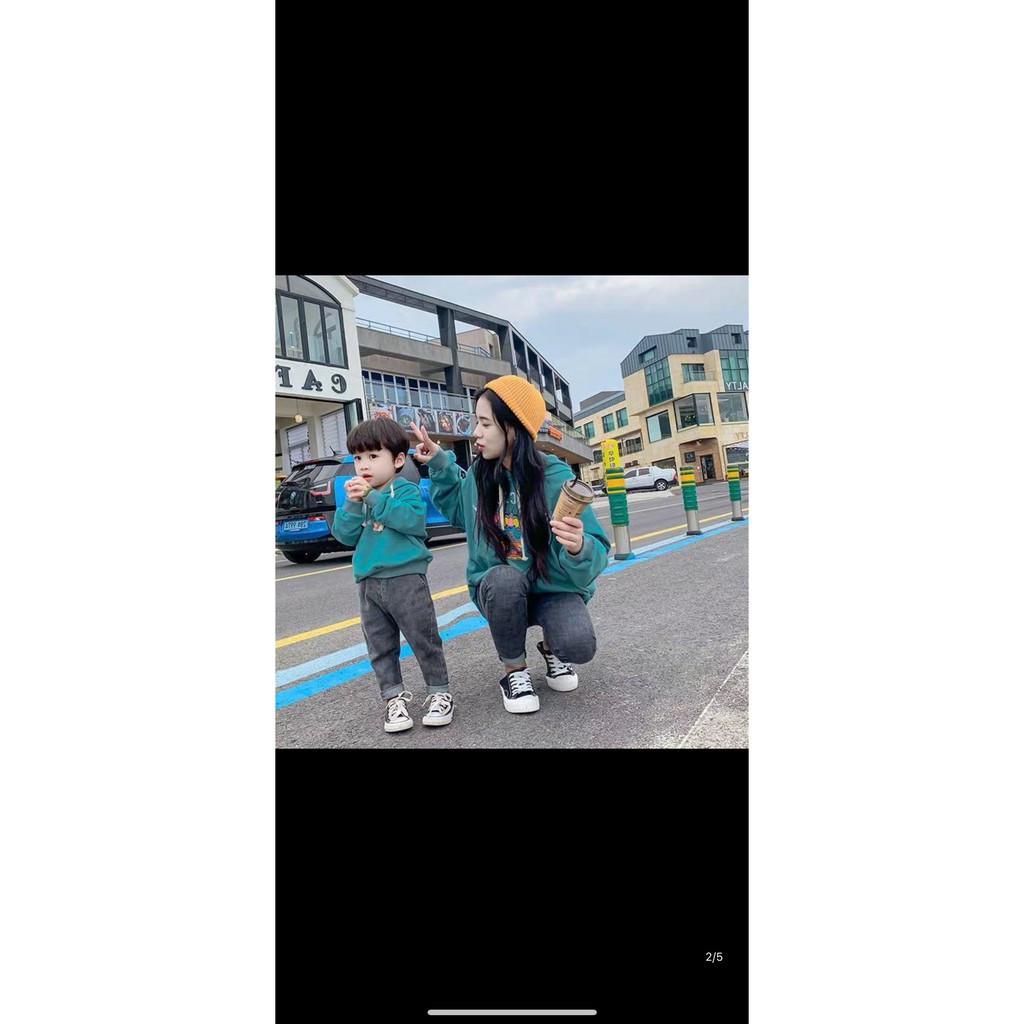 Áo nỉ đôi mẹ bé