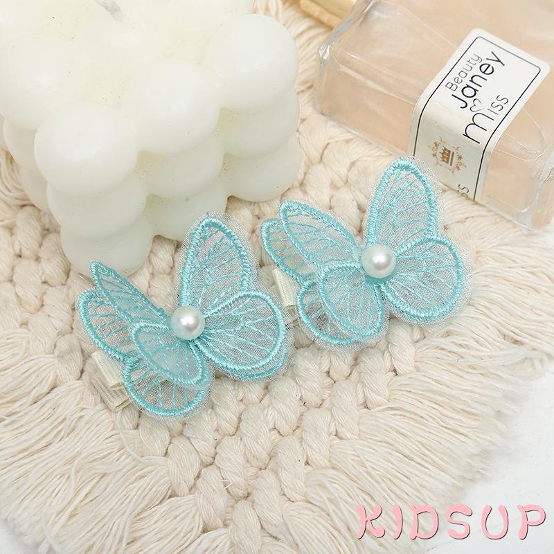 Kẹp tóc hình bươm bướm đính ngọc trai xinh xắn dễ thương cho bé gái