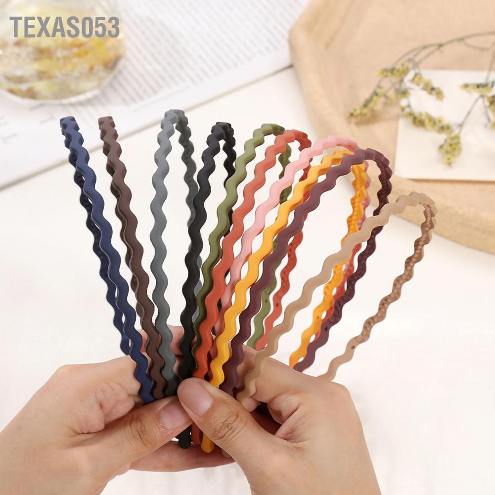 Texas053 Wavy Headband for Women Hairband Candy Color 180° Stretch Fashion Headbands Frosted Minimalist Sports