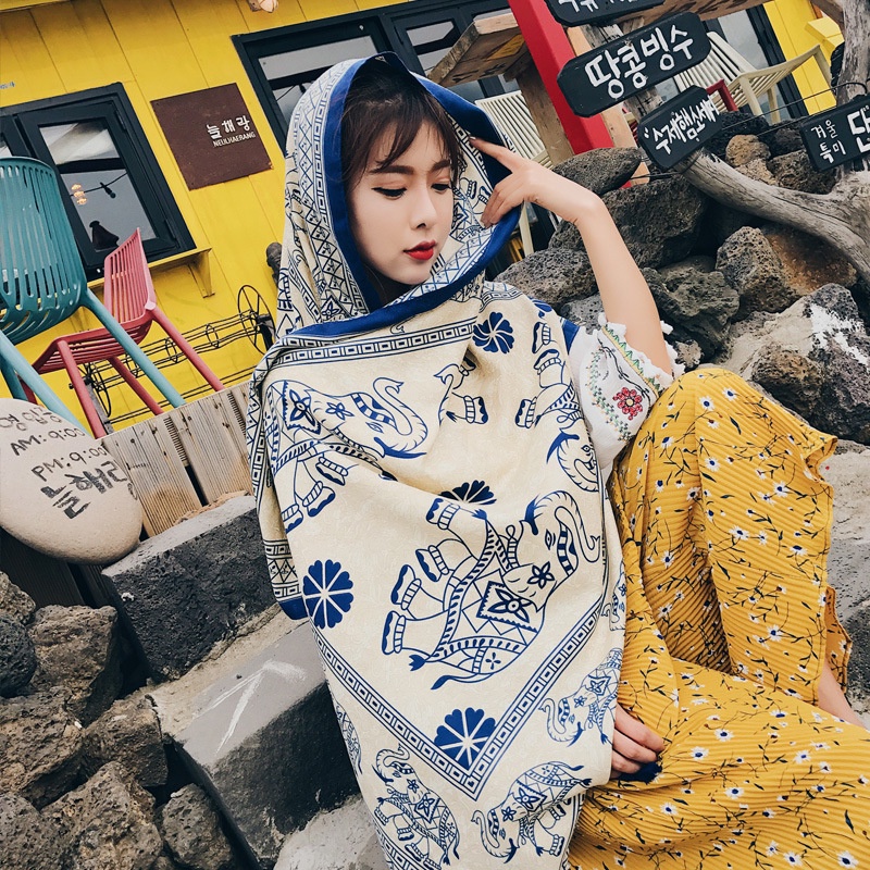 Khăn Choàng Đi Biển Chống Nắng Phong Cách Hàn Quốc Cho Nữ