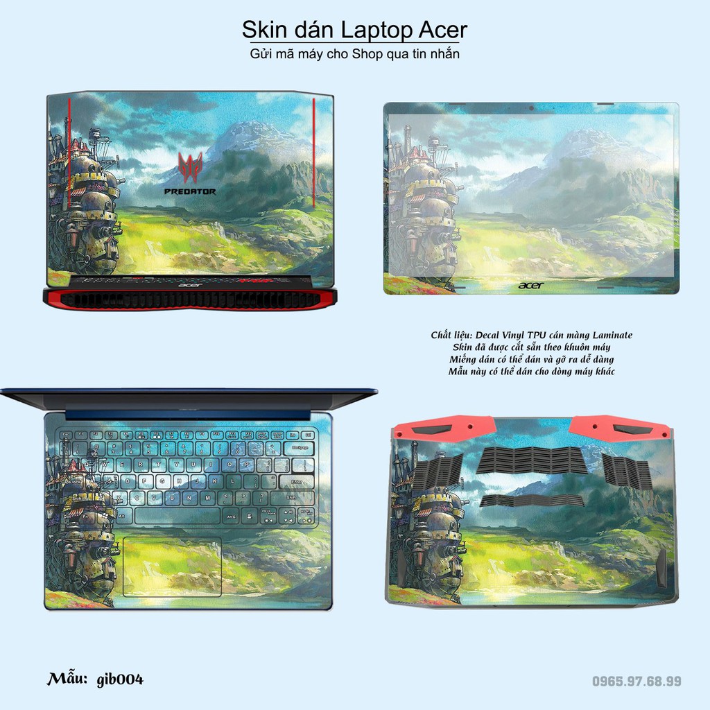 Skin dán Laptop Acer in hình Ghibli (inbox mã máy cho Shop)