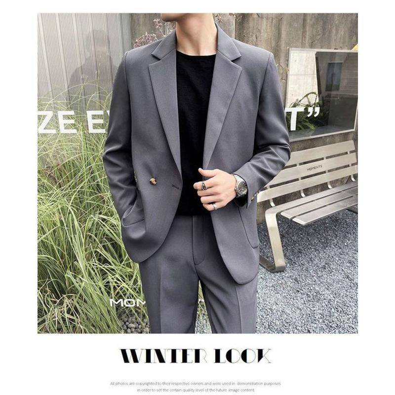 Áo Khoác Suit Dáng Rộng Màu Sáng Phong Cách Hàn Quốc Cao Cấp Cho Nam