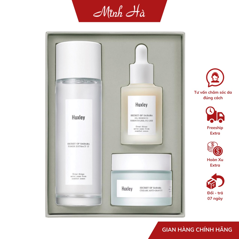 Set dưỡng ẩm Huxley Antioxidant Trio Set 3 món giúp chống lão hóa