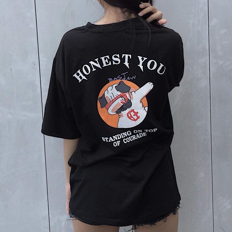 Áo thun HONEST YOU ĐEN Ulzzang UNISEX 1hitshop