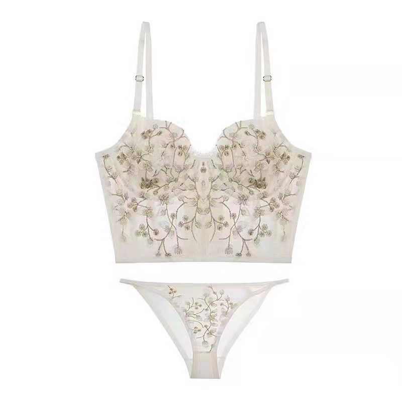 （Giao hàng bảo mật）💞Áo Bra sexy💞2 dây bralette có gọng hàng cúc ren mềm xuyên thấu--A02