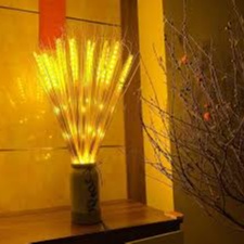 Đèn nháy led bông lúa 20 cành ánh sáng vàng trang trí ban thờ - Có sẵn phích cắm