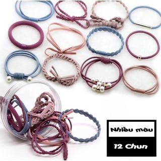 Hộp dây chun buộc tóc phong cách Hàn Quốc cho mẹ và bé gái