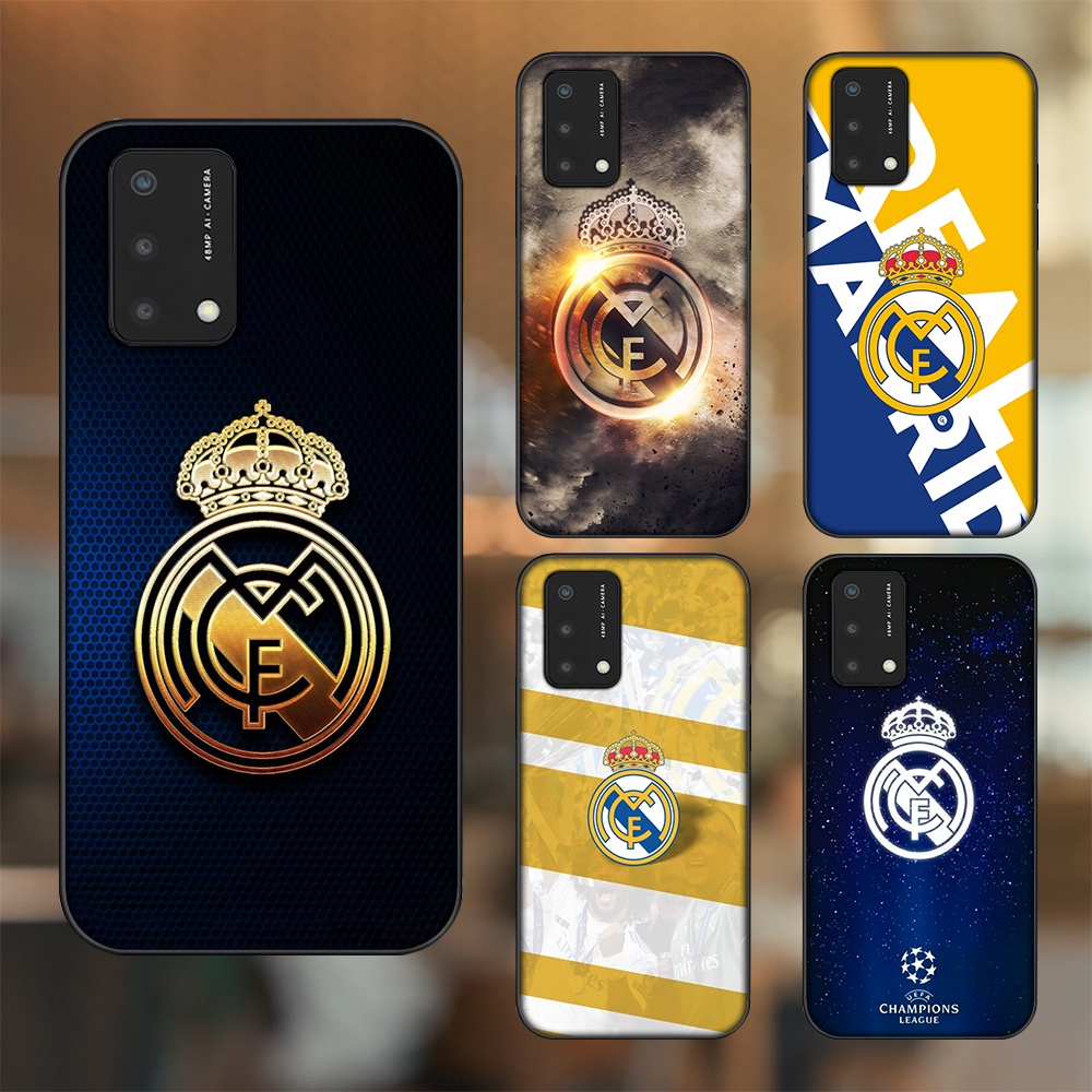 Ốp lưng Oppo A74, A93 5G, A95 viền đen in hình Real Madrid