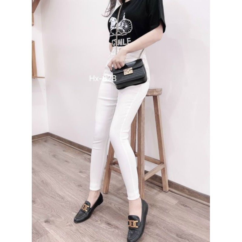 Quần tregging trắng trơn hàng QC