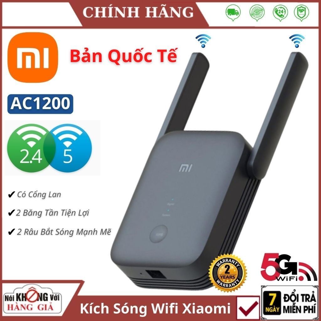 kích sóng wifi xiaomi ac1200 Bộ Mở Rộng Sóng Wifi tăng cường mạng Wifi cực mạnh 5Ghz range extender pro 2 băng tần | BigBuy360 - bigbuy360.vn