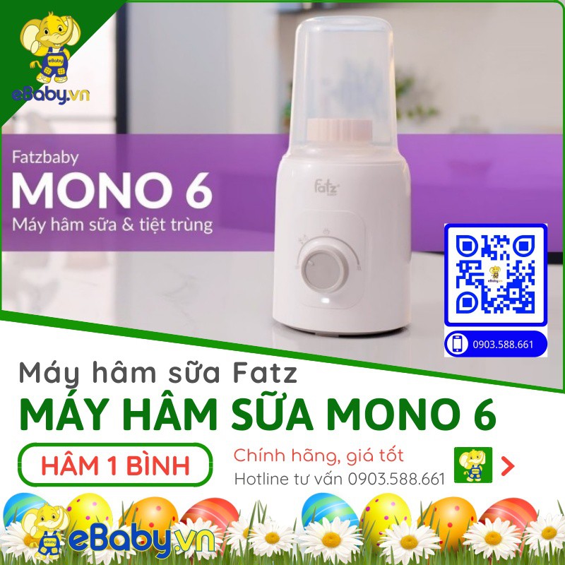 Máy hâm sữa và tiệt trùng Mono 6 Fatzbaby FB3001TN - Hâm sữa, rã đông, hâm thức ăn, tiệt trùng- Bảo hành 12 tháng