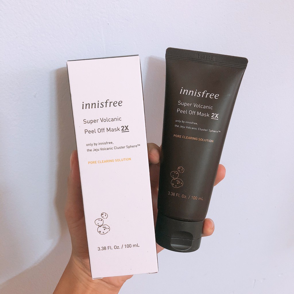 Mặt Nạ Đất Sét Innisfree tro núi lửa dạng lột super volcanic peel off mask 2x 100ml