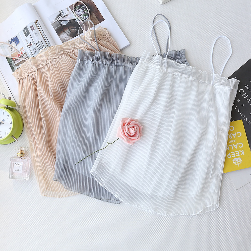 Áo hai dây voan xếp ly sexy quyến rũ