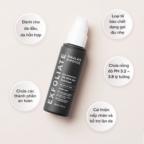 Tẩy Tế Bào Da Chết Paula Choice Skin Perfecting 2% BHA  mini Liquid 30ml 118ml - Bác Exfoliant Sĩ Hoa