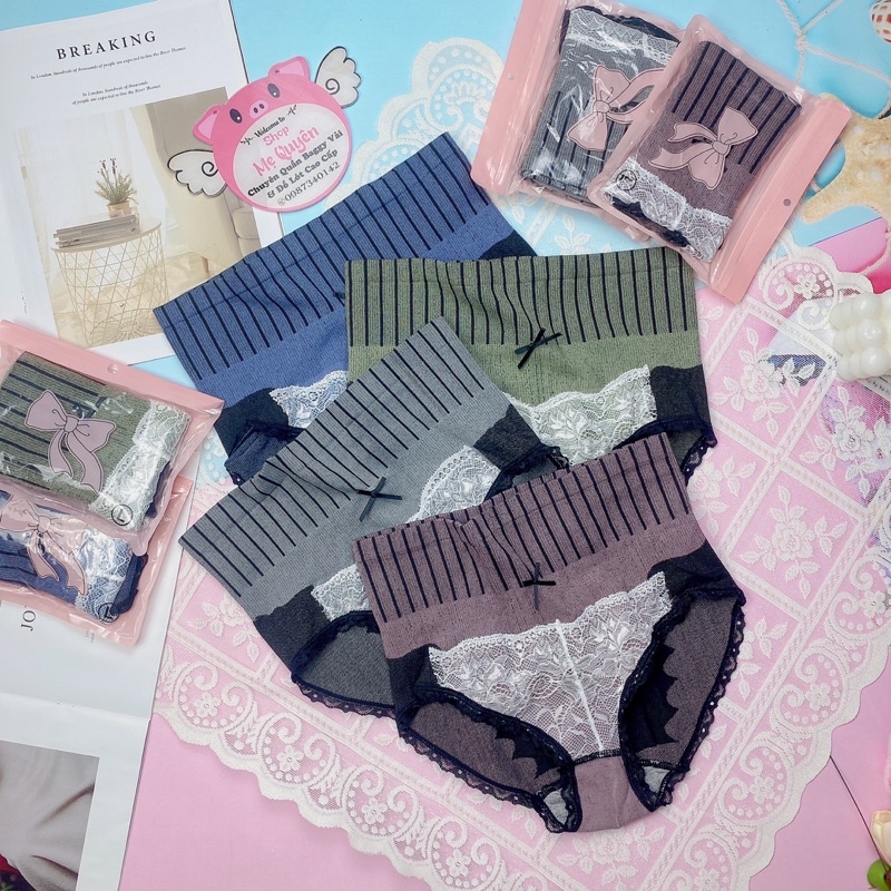 Quần lót gen bụng len tăm phối ren Hoàng Hậu- cạp cao ôm gọn vòng 2