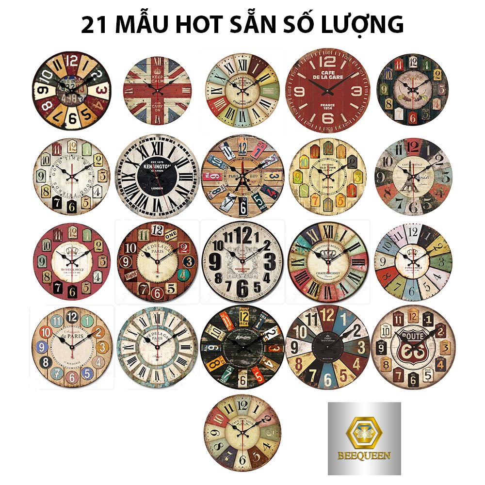 30 Mẫu Đồng Hồ Treo Tường Trang Trí Chất Liệu Gỗ - Máy Kim Trôi Không Tiếng Ồn Bảo Hành 1 Năm