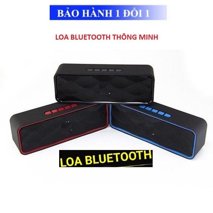 Loa Bluetooth mini SC211 siêu trầm, tích hợp loa kép cho âm thanh sống động hỗ trợ thẻ nhớ TF và đài FM