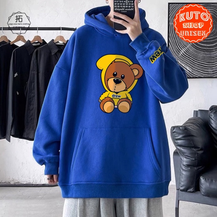 ÁO HOODIE DREW Nỉ Ngoại Cao Cấp In Pet Siêu Bền Siêu Đẹp (HD2840 - Gấu Bông - Kèm Ảnh Thật) (TONI SHOP)