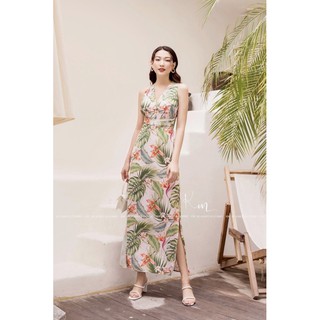 Đầm maxi xẻ tà ảnh thật
