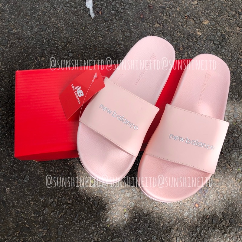Dép New balance NB Quai Ngang Đúc Cao Su Màu Đen Trắng Xanh Logo Vàng
