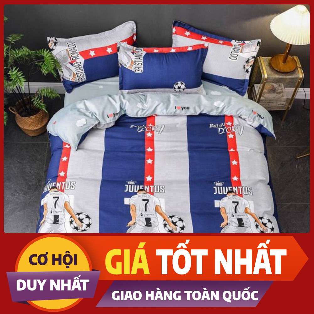 Bộ chăn ga gối cotton poly nhập khẩu ga Hàn Quốc( chat chọn mẫu)