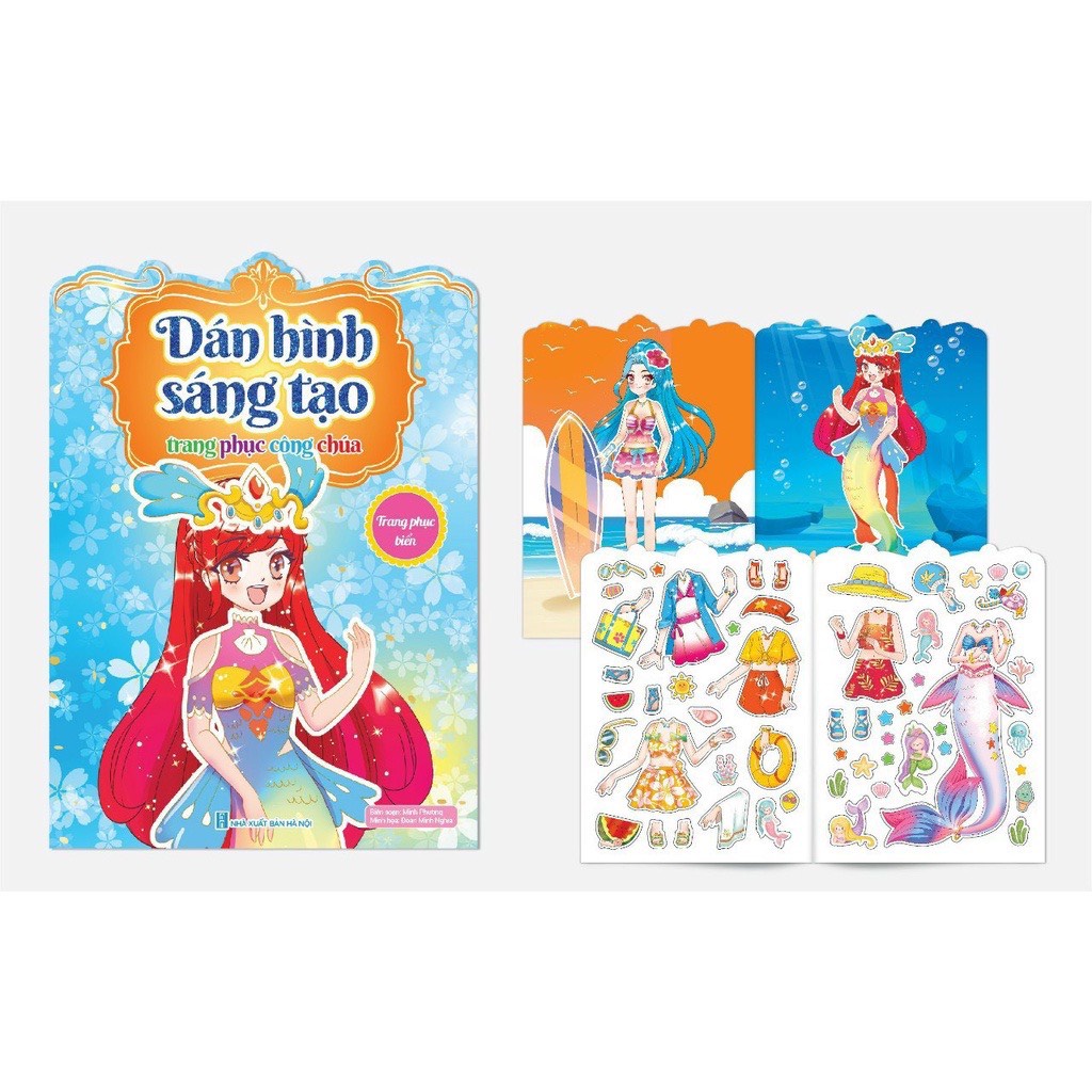 Sách - Dán Hình Sáng Tạo Trang Phục Công Chúa Cho Bé Gái - Bộ 6 quyển