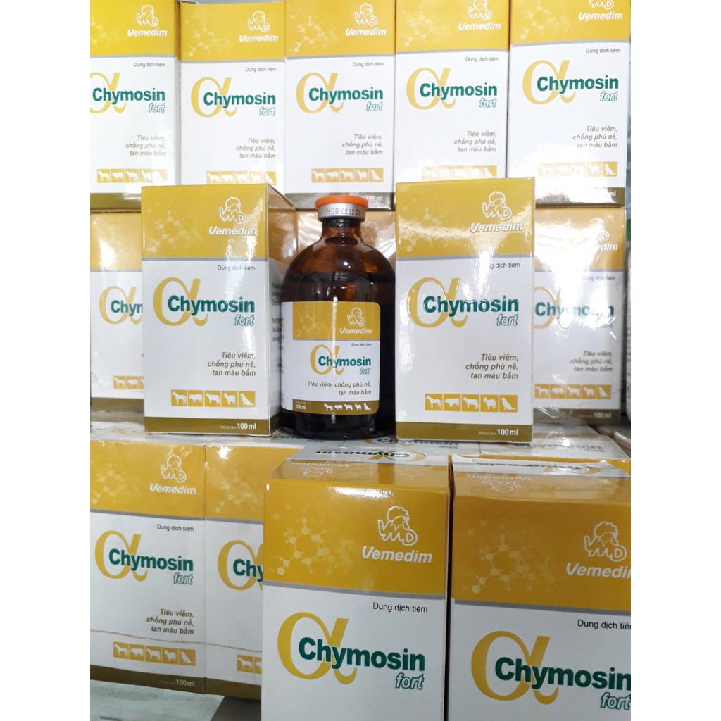 Chymosin fort chai 100ml. Tiêu viêm, chống phù nề, tan máu bầm.