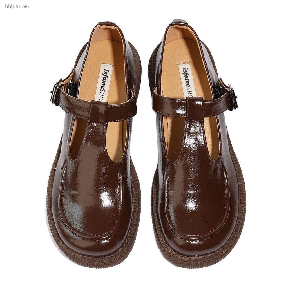 Giày da phong cách Anh quốc retro thời trang xuân thu cho nữ 2022