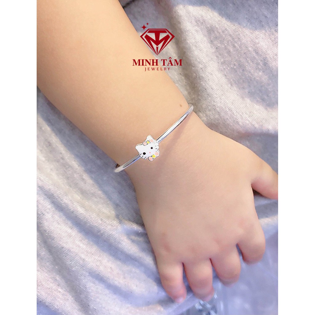 Vòng bạc cho bé Minh Tâm Jewelry, Vòng bạc Hello Kitty bạc S999 cho bé