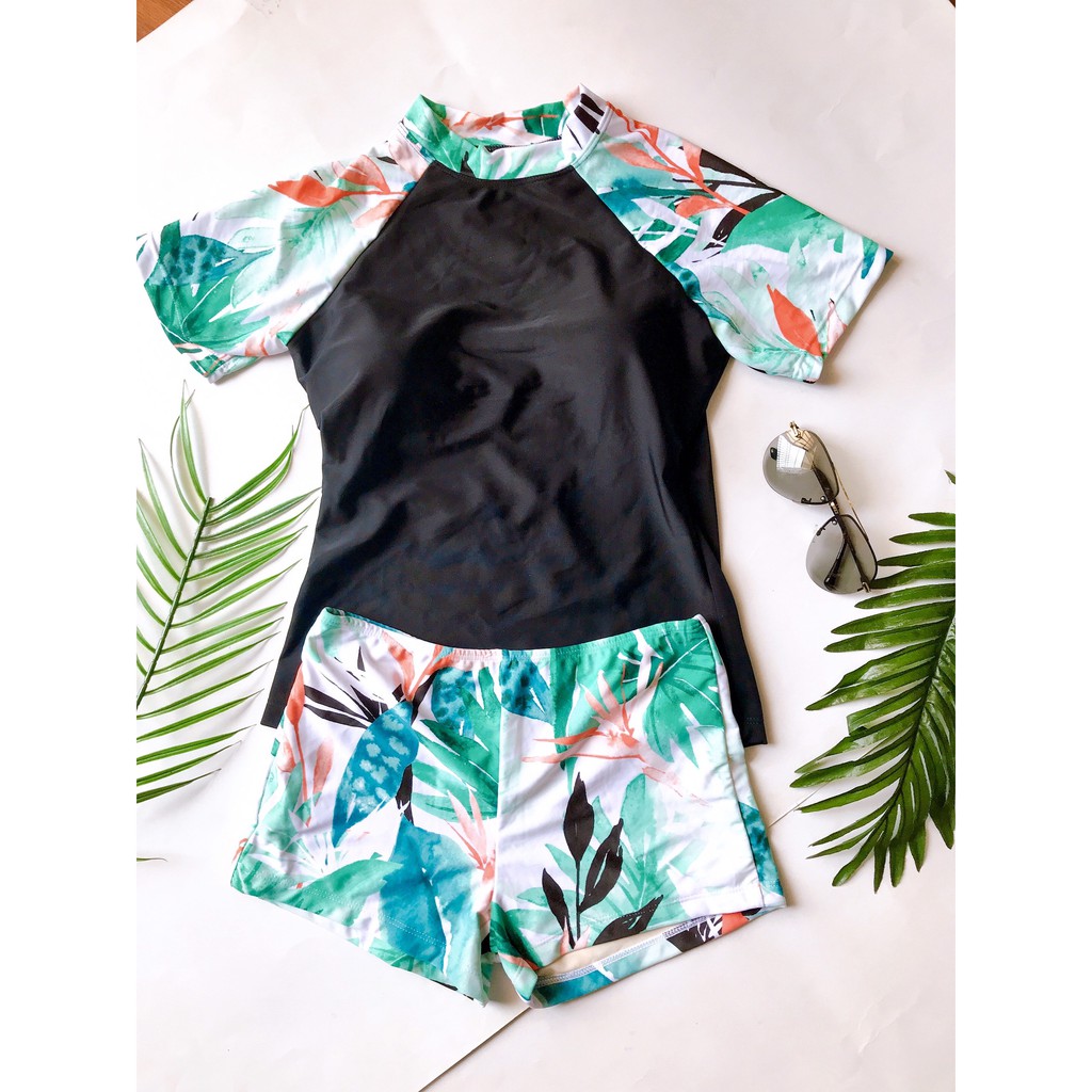 Bikini, Đồ Bơi Đi Biển Hai Mảnh Áo Ngắn Tay Quần Đùi Nhiều Màu KG0071 ODERI | BigBuy360 - bigbuy360.vn