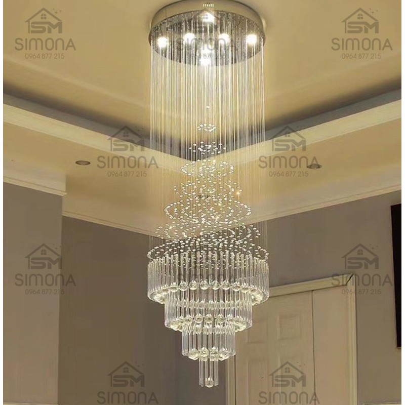 Đèn thả thông tầng T87 - D1000 dài 3mét + Kèm điều khiển,  bóng 3 chế độ màu, tặng phí vận chuyển