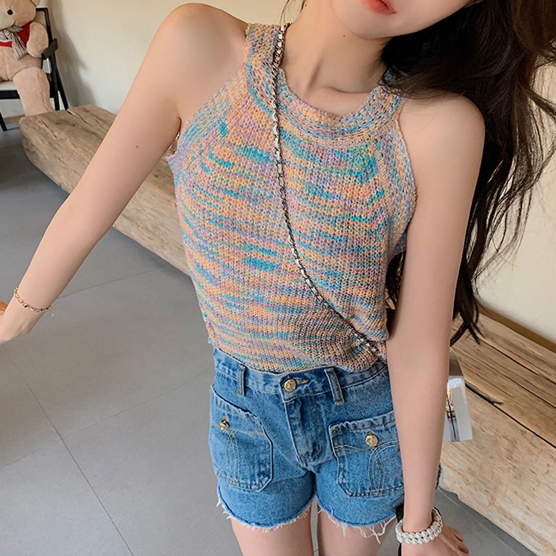Áo Hai Dây Màu Sắc Quyến Rũ Phong Cách Vintage  tao bao