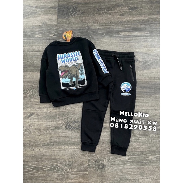 B419 - Bộ nỉ khủng long jurassic world hình sau cho bé