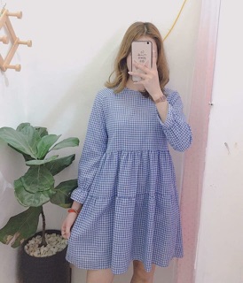 Váy kẻ  babydoll