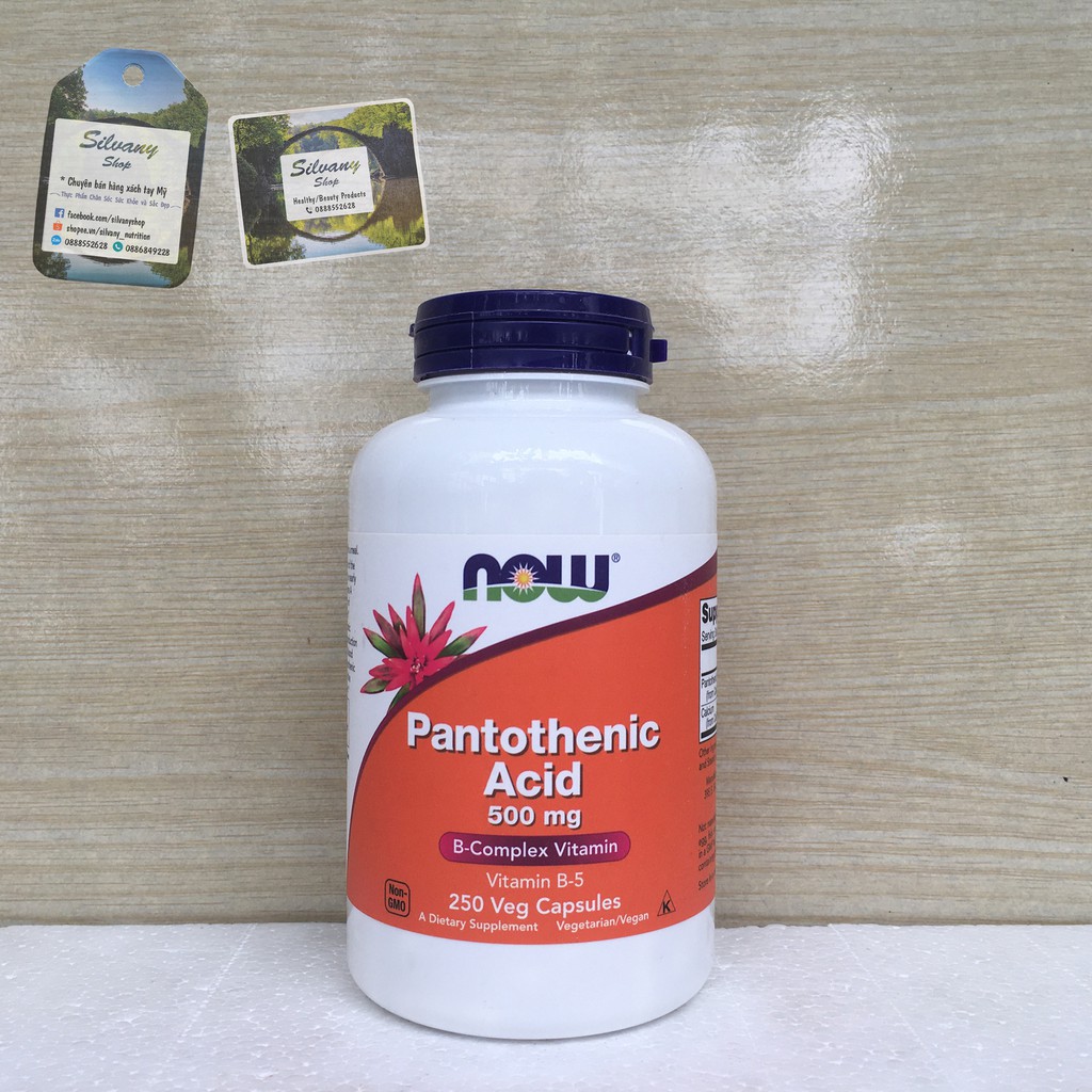 Vitamin B5 Pantothenic_Acid 500mg Now Foods | Thế Giới Skin Care