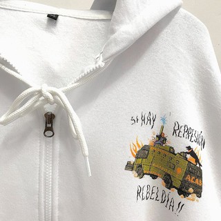 Áo Khoác nỉ Xe LỬA Trắng - unisex (hình thật)