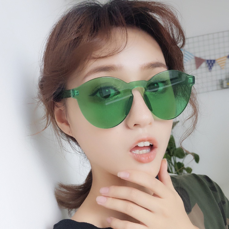 Kính Mắt Gọng Tròn Chống Tia Uv Kiểu Dáng Hàn Quốc Dành Cho Nữ