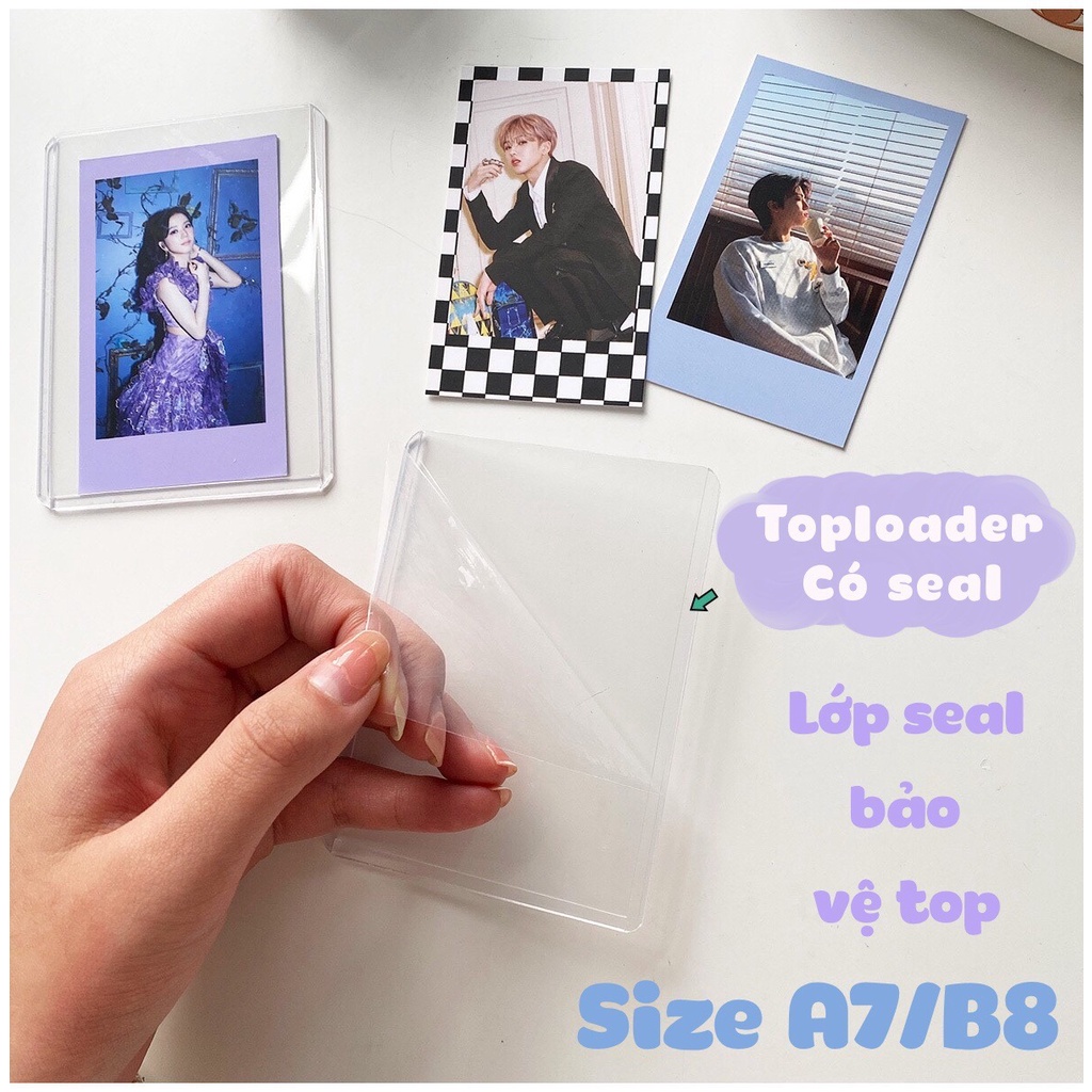 Toploader đựng card ảnh size B8 , thẻ bảo vệ ảnh có seal