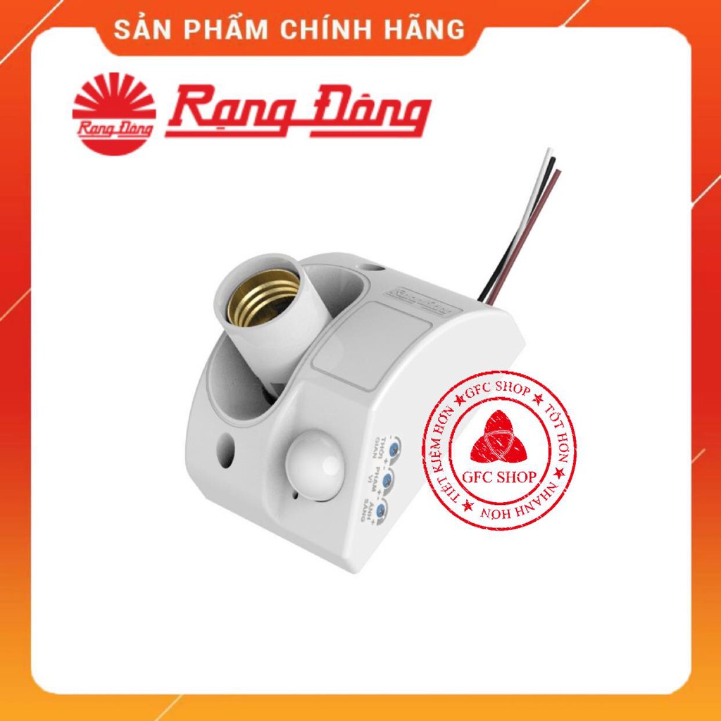 Đui đèn cảm biến chuyển động ánh sáng Rạng Đông Model DDCB.PIR E27 - Hàng chính hãng