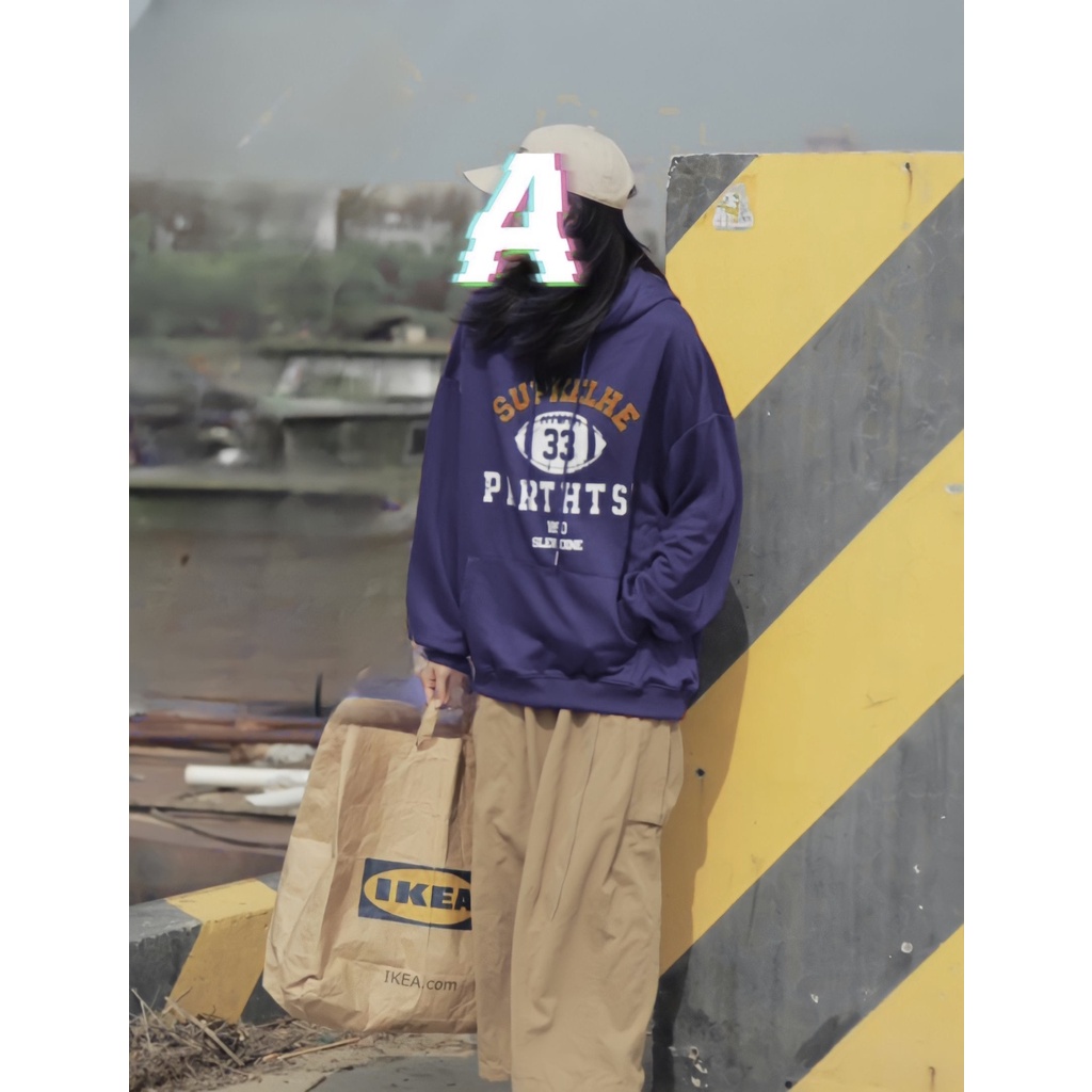 Áo hoodie nỉ unisex 33 dáng rộng mũ trùm 2 màu